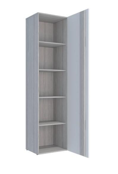 Пенал Палермо-3 МДФ Ясень Шимо Светлый/ фасад Белый Глянец (Ш-536 мм х Г-381 мм x В-2078 мм)