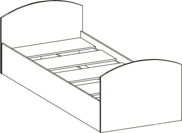 Кровать Юниор-2 МДФ (Д-2030 х В-650 х Г-840 мм)/Разные Цвета