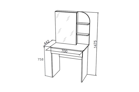 Туалетный стол Майя венге цаво / дуб белфорт