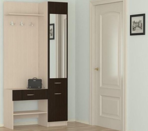 Прихожая Домино-2 Венге/Дуб Молочный (Ш-950 × В-1950 × Г-350 мм)